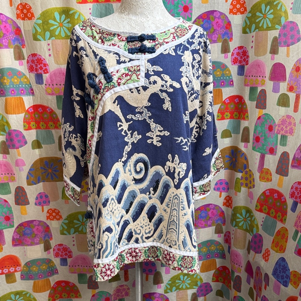 Women's Oriental Long Sleeve Blouse. Large?